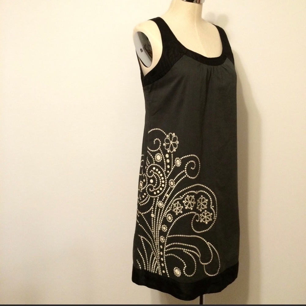 Anthropologie Floreat Vintage Sleeveless Cotton Floral Embroidered dress Size 0